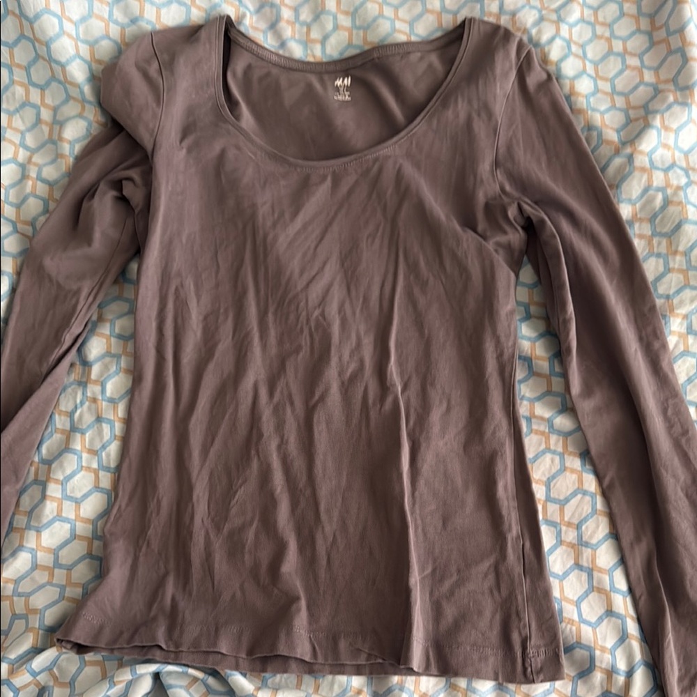 H&M Women's Gray Long Sleeve Top